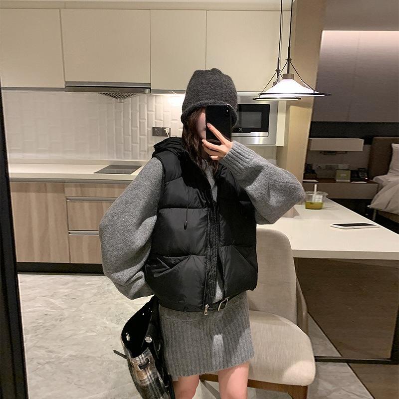 New Autumn and Winter Hooded Vest Ladies Vest Coat