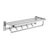 Folding 304 Stainless Steel Towel Rack with Shelf for Bathroom Storage
