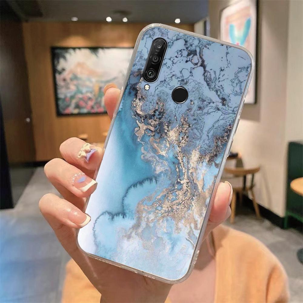 Phone Case For Huawei P30 P20 Lite Y6 Y7 P Smart 2019 Mate20 Lite Colorful Leopard Transparent Clear Marble Print Dinosaur Cover