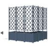 Garden Planter Set 5 Pcs Grey 120 X 120 X 142 Cm Plastic