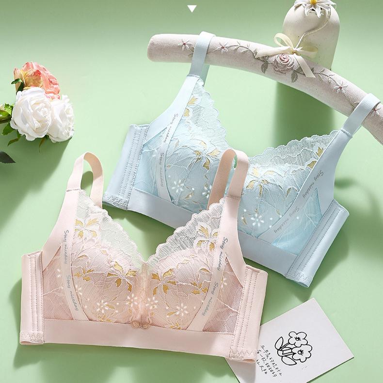 Breathable Lingerie Women's Collection Accessory Breasts Gathered Bra Anti Sagging No Steel Ring Summer Thin Bra