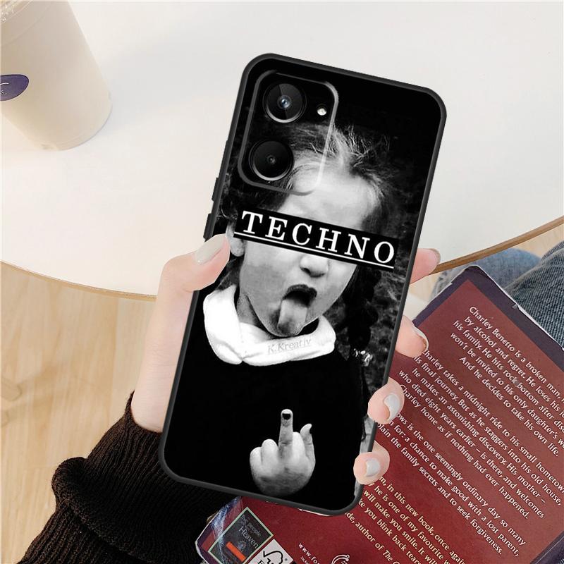 Techno Music Case For Realme C61 C67 C53 C55 C75 C51 C21Y C25S GT 6 6T 5 GT7 Pro 10 11 12 13 14 Pro Plus