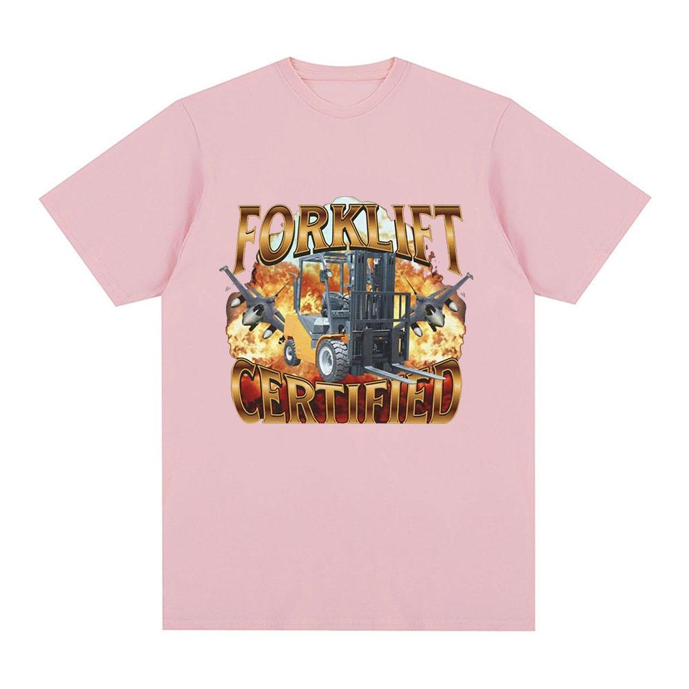 Forklift Certified Operator Funny Meme Graphic T-Shirt Men Fashion Vintage Short Sleeve T-shirts Cotton Casual Oversized T shirt