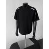Men's Oversized Black Crew Neck T-Shirt with Minimalist Reflective Detail On Shoulders and Sleeves