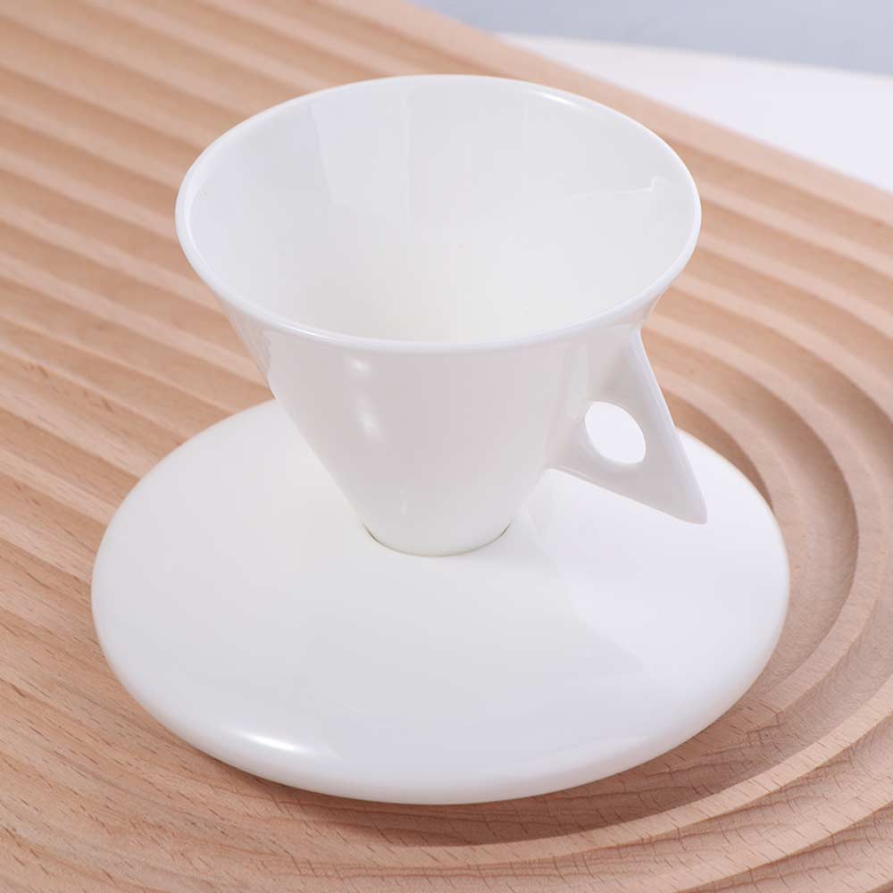 Conical Porcelain Espresso Cup Set Minimalist Coffee Mug High End Coffee Cup  Afternoon Tea