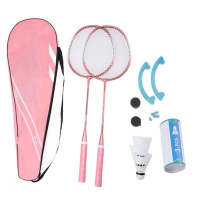 Set Badminton Aliaj de Fier Zonă Mărită Absorbție Șoc Rachetă de Badminton Ușoară Set pentru Copii Începători Adulți