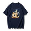 Cute Fun Cat Men's Printed Short Sleeve Summer Casual Versatile Street Atmosphere T-Shirt Cool Breathable Oversized Top