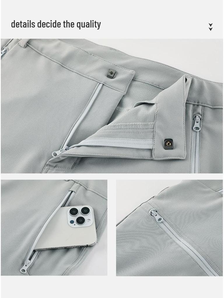 Męskie Wiosenno-Letnie Wiatroodporne Spodnie Softshellowe – Outdoorowe, Szybkoschnące, Antybakteryjne, Funkcjonalne Spodnie do Sportu i Alpinizmu
