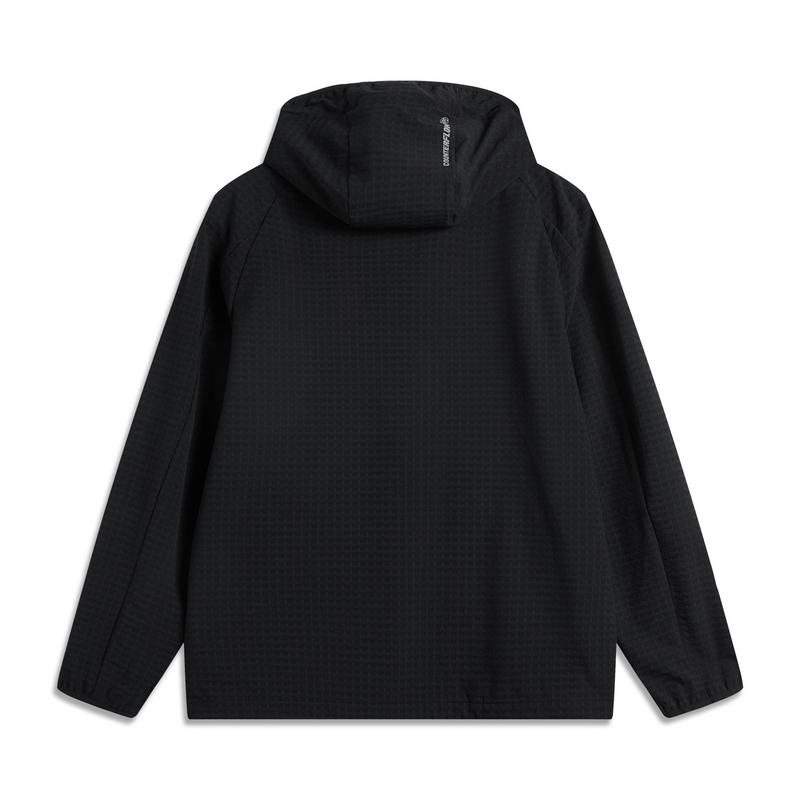 Li Ning CF Pure Color Loose Fleece Soft Shell Waterproof Windproof Warm Jacket Unisex Jacket Black AFDUB55-5