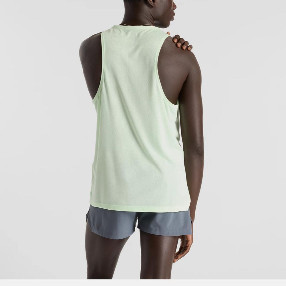 New Balance Tank Tops Men's Muskmelon Green Crew Neck Moderate Racerback MT41250-MEW