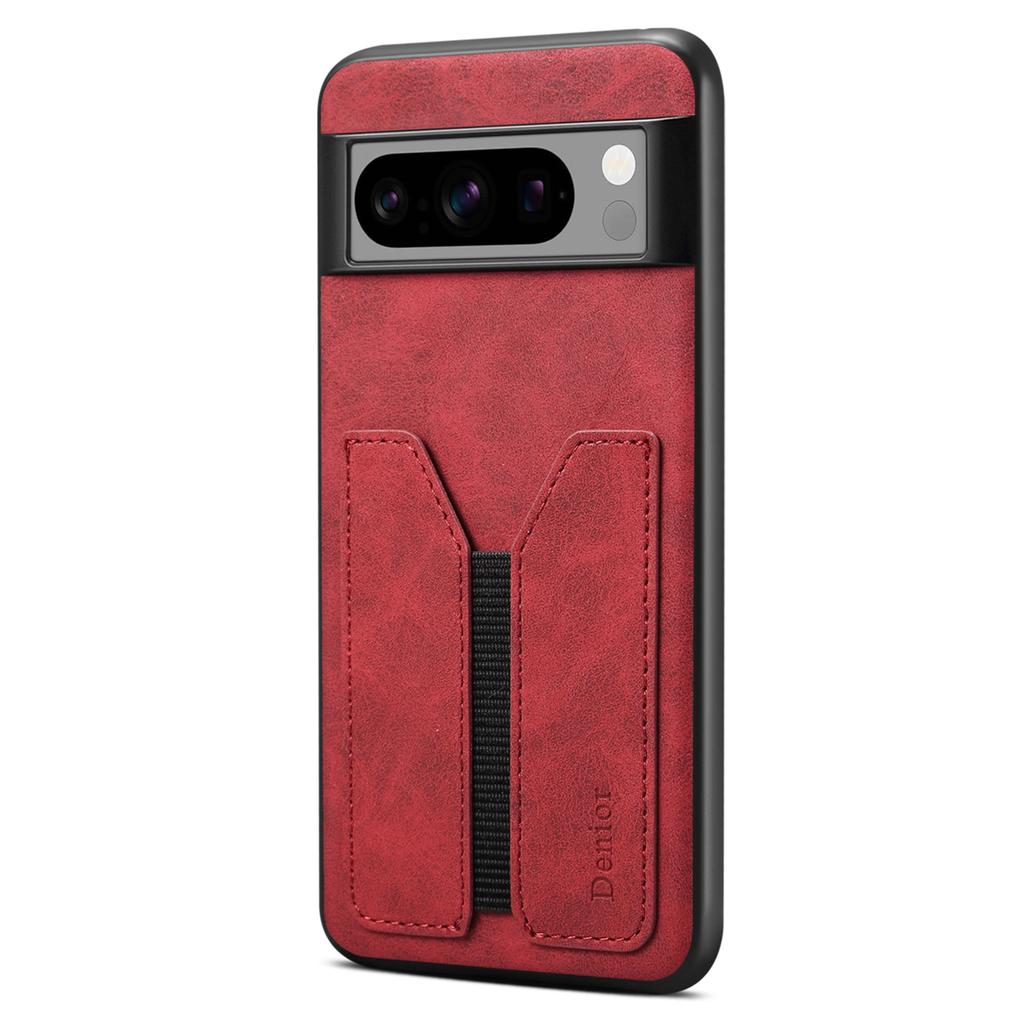 DENIOR For Google Pixel 8 Pro Case PU Leather Phone Back Cover with Elastic Card Holder