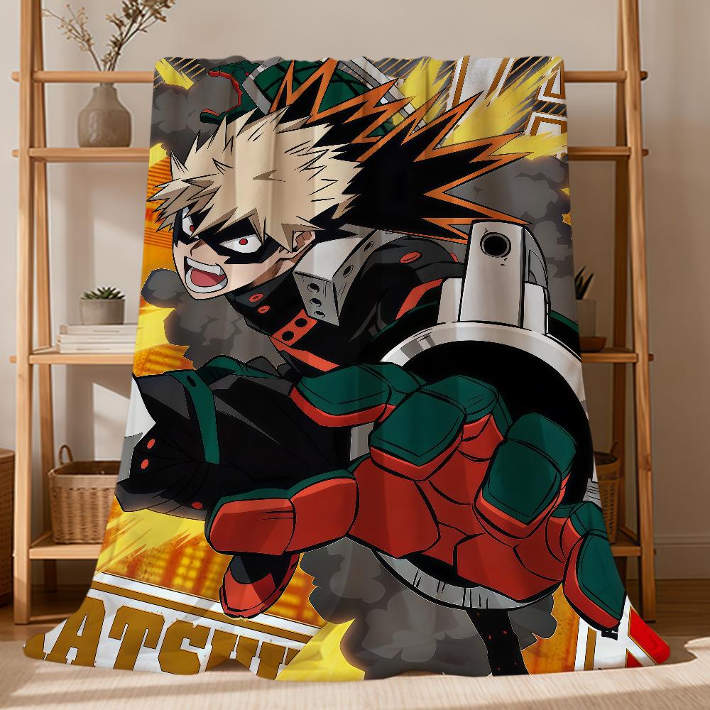 Cool Anime K-Katsuki B-Bakugo Fanart Flannel Soft Warm Plush Blanket Sofa Living Room Pet Hogar Bedroom Gift Home Car Portable