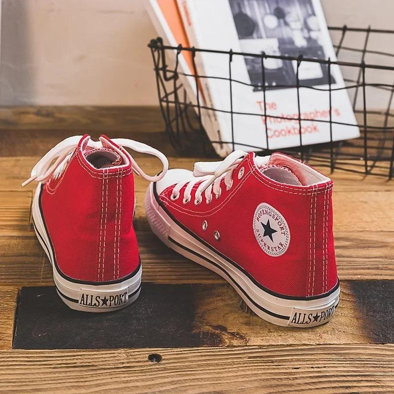 Canvas shoes, women's new white shoes, Korean version, men's shoes, couple's shoes, trendy Harajuku student board shoes
