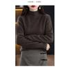 Autumn Winter Sweater Women Half High Neck Long Sleeve Top Loose Slim Versatile Pullover Knitwear Casual Knitted Jumper