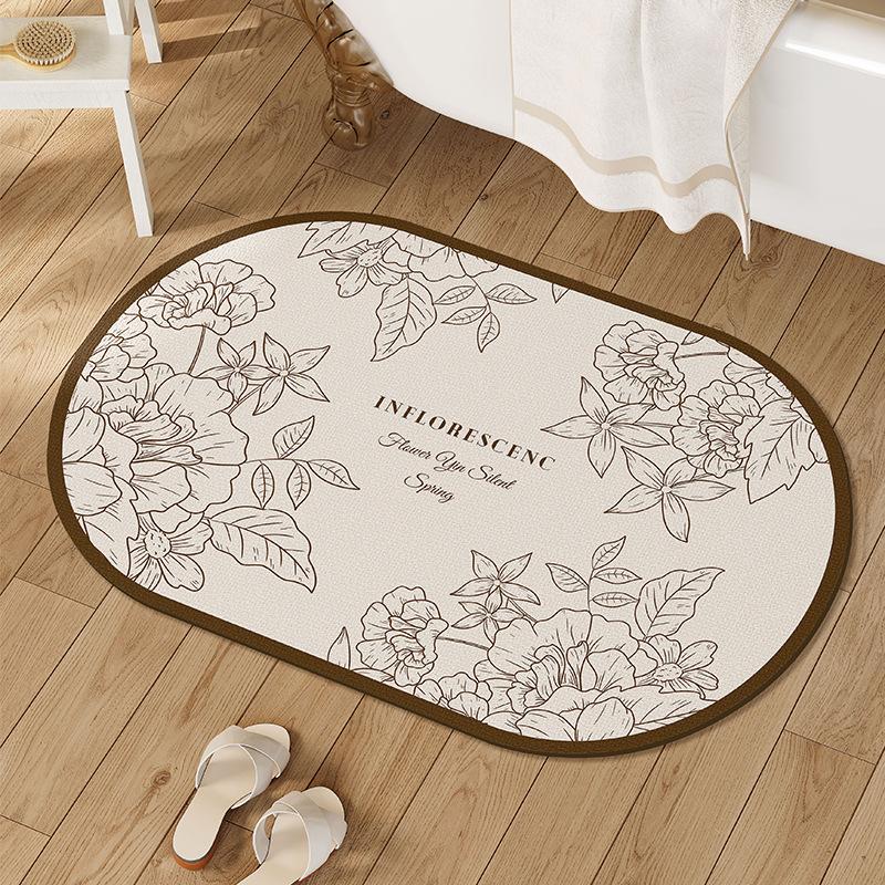 

Легкий роскошный коврик для ванной комнаты с диатомовой грязью, впитывающий воду, быстросохнущий ковер для ванной комнаты, коврик для ног, противоскользящий коврик для двери ванной комнаты 40 * 60cm