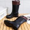 Damskie buty robocze kuchenne do połowy łydki na zimę do noszenia na zewnątrz ze ściągaczem w cholewce damskie buty przeciwdeszczowe