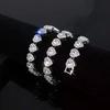 45CM New Hip Hop Tennis Chain Bracelet Necklace Shiny Heart Rhinestone CZ Fashion Rock Party Jewelry