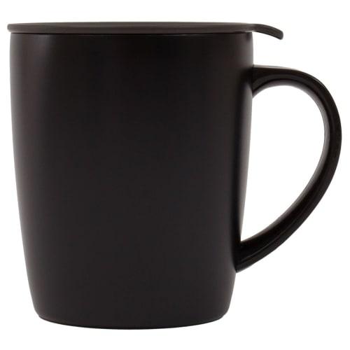 NITORI (NITORI) Nerezový hrnek s víčkem, CV187-2, Černý, 8958158