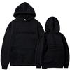 Men's and women's fleece sweater plain letter print pocket drawstring print hoodie