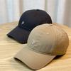 New style hats for men and women with small letters for spring and summer P Soft-top baseball cap with wide brim for large head sizes, casual cap for