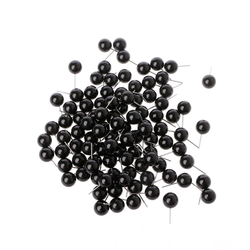 100 Stück Glasaugen 4 bis 14 mm Nadelfilz-Set, schwarze Bohnen, Puppen, Puppen, Basteln