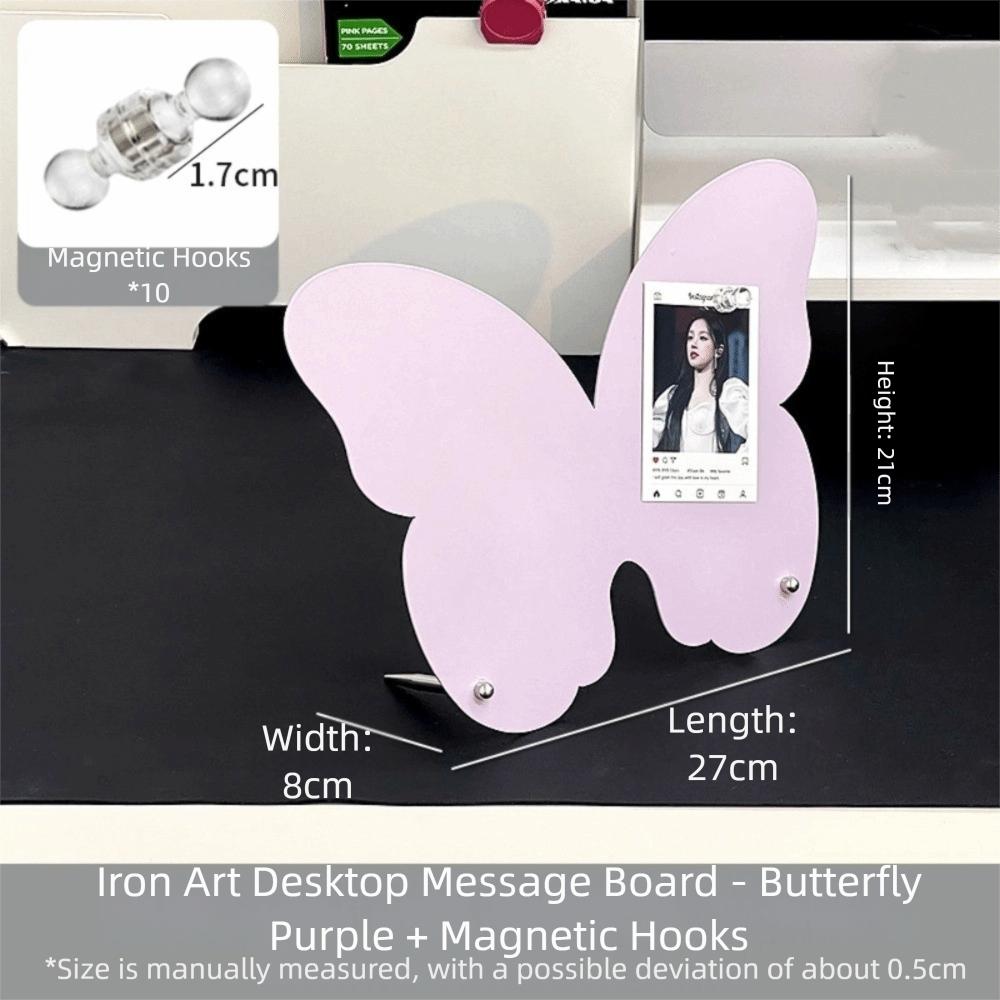 

Магнитный зажим Магнитная доска-стикер Перемещаемая доска для заметок Простой настольный меморандум Офис Butterfly-Purple