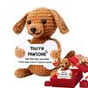 Positive Energy Pocket Hugs Crochet Doll Mini Handmade Knitted Plush Puppy Funny Support Gift With Card
