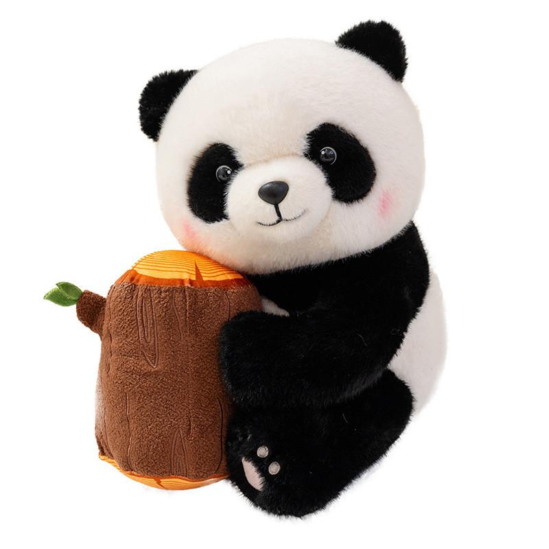 Cute Holding Panda Bamboo And Stump Plush Toy For Birthdays Collectors And