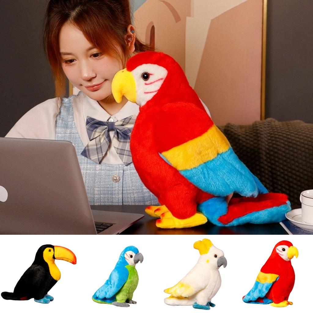 Colorful Parrot Plush Toy Pillow Wholesale Gift With Logo Cartoon Animal Decorative Ornament 25cm 0.2kg