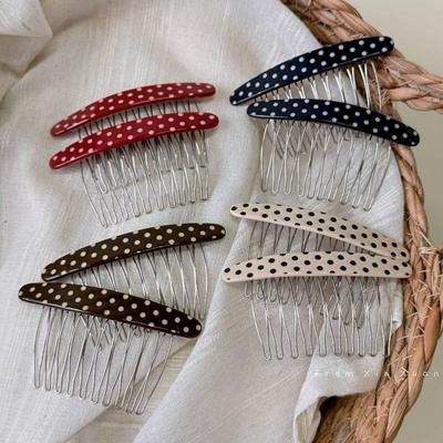 Haarkämme mit Punkten Haarnadel Vintage Mehrfarbige Haarkämme mit Punkten für die Seite, Haarschmuck im Retro-Stil für Damen