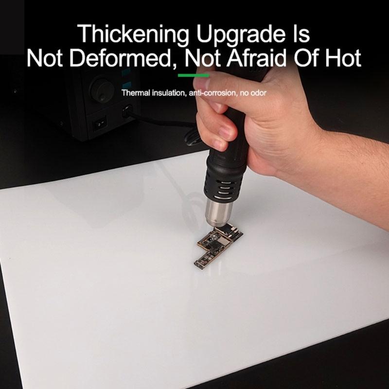 Insulation Silicone Soldering Mat Repair Mat, Heat Resistant Silicone Work Mats 500℃ for Soldering, Phone Repair