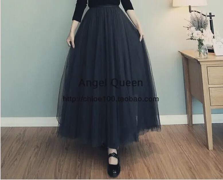 Fustă versatilă din tul cu trei straturi, din plasă: Stil de primăvară și toamnă, leagăn lung de prințesă, tutu de lungime medie