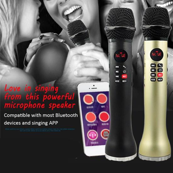 3-in-1 Bluetooth-kompatibler Lautsprecher Handliches Kabelloses Karaoke-Gesangs-Aufnahme-Mikrofon