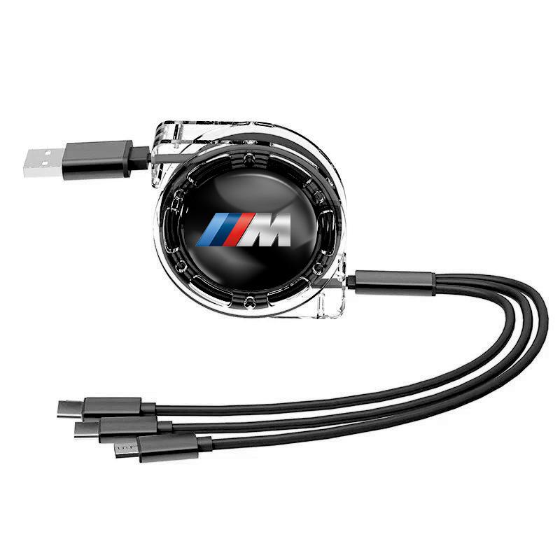XZFG7 Car Fast Charging Micro USB Type-C 3-in-1 Data Cable For BMW X1 X2 X3 X5 X4 X6 X7 G30 G20 G32 G11 G12 F40 F30 F20 F10 F34 F07