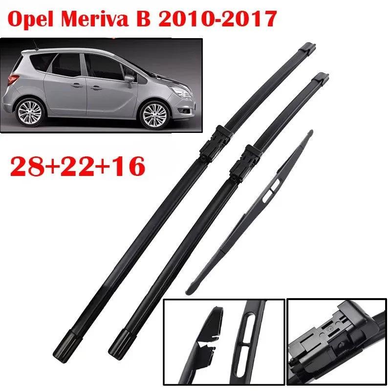 3Pcs Front & Rear Windshield Wiper Blades Set 28"+22"+16" Special Push Button Connector for European Compact MPV 2010-2017