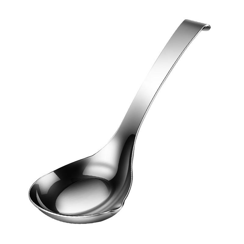 1PC Spoon Stainless Steel Deepened Spoon Household Soup with Hook Porridge Large Tableware Household Goods