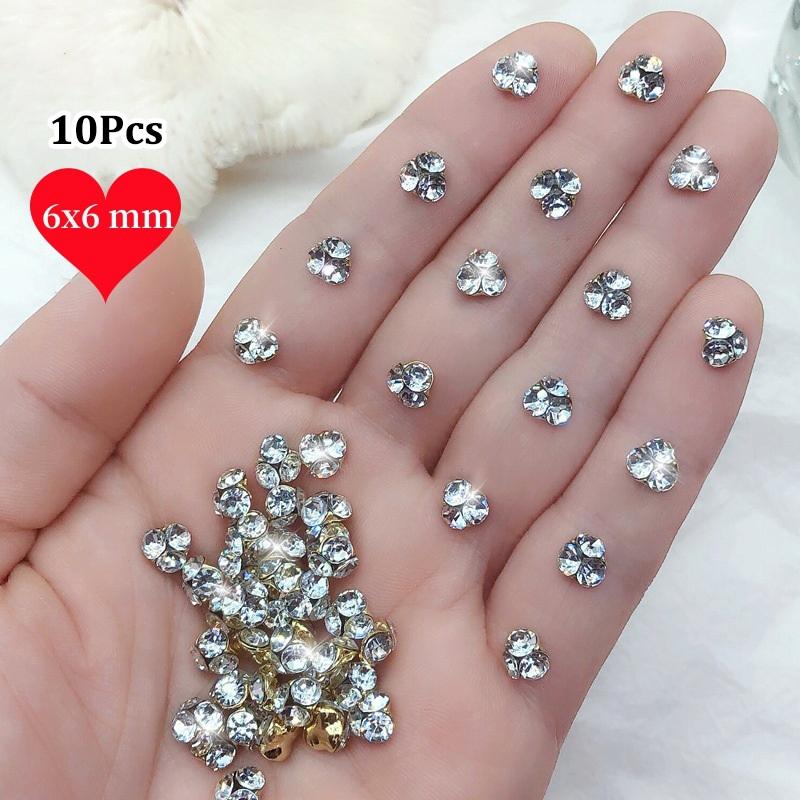 

10 шт. Аксессуары для ногтей Прозрачные Мини Супер Блестящие Маленькие Шарики-Бриллианты Шармы для Дизайна Ногтей Украшение Нейл-Арт 6MM