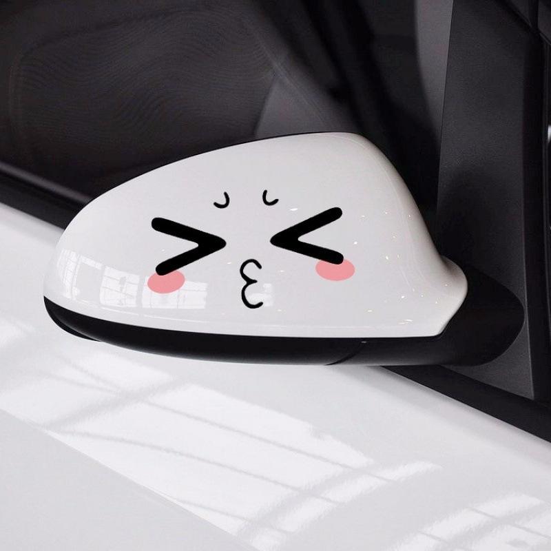 Reflective Cute Smile Car Sticker Rearview Mirror Smiling Eye Face Sticker Decal Creative Lovely Funny Car Stickers Waterproof