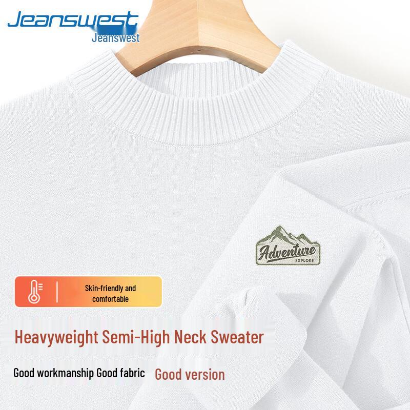 

Jeanswest Men s Half-High Collar Japanese Style Knit Sweater L