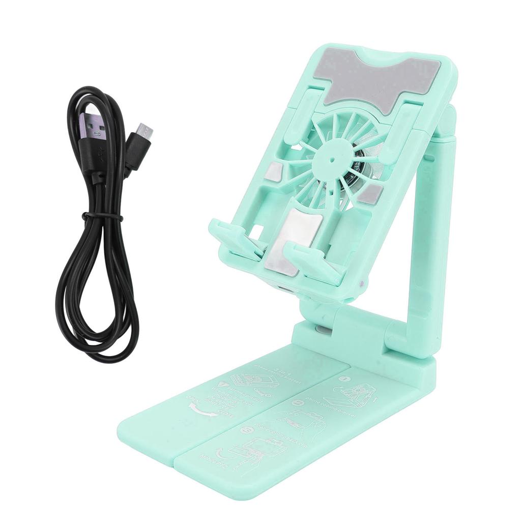 Cell Phone Cooler Stand Height Adjustable Mobile Phone Radiator Fan with Colorful RGB Lights for