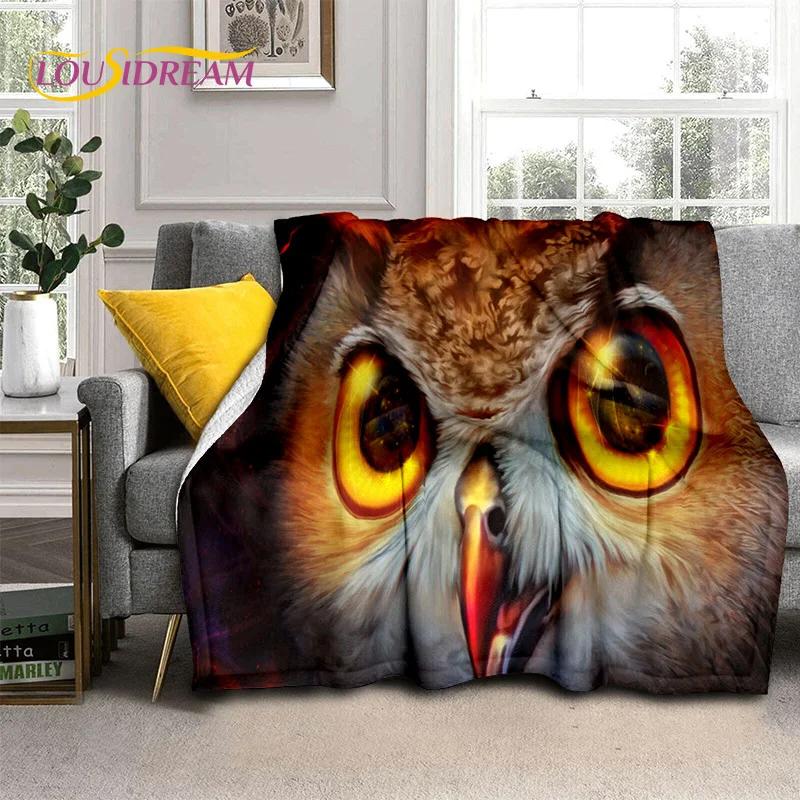 3D Cartoon Cute Owl Series HD Blanket,Soft Throw Blanket for Home Bedroom Bed Sofa Picnic Travel Office Rest Cover Blanket Kids