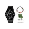 Casio Youth Series Lrw Round Dial Three Hands Digital Style Sports 100 Meters Waterproof Quartz Movement Resin Strap Women Watches Black LRW-200H-1B