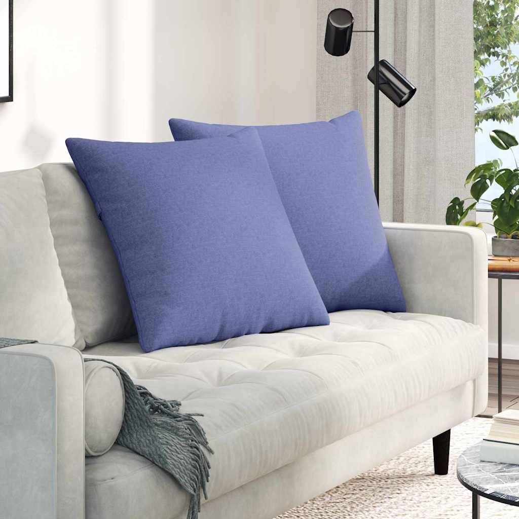 Sofa Cushions 2 Pcs Denim Blue 60 X 60 Cm Fabric