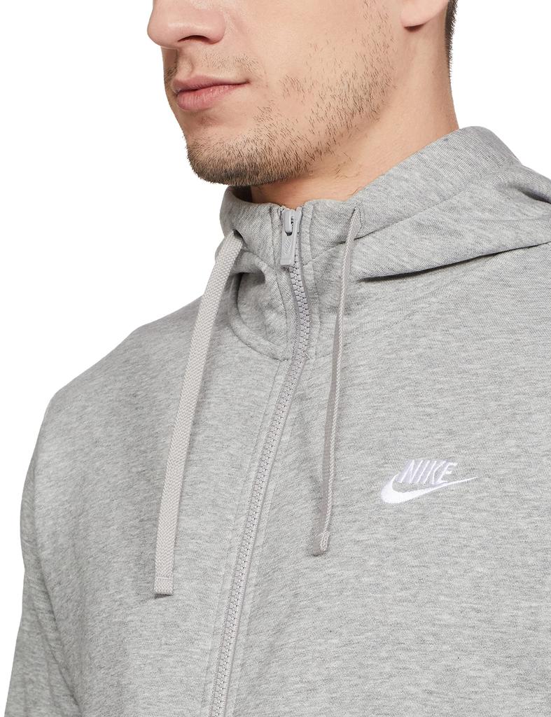 Nike Club French Terry Hoodie BV2649 D Gray Medium Full-Zip 063, Heather/D Gray,