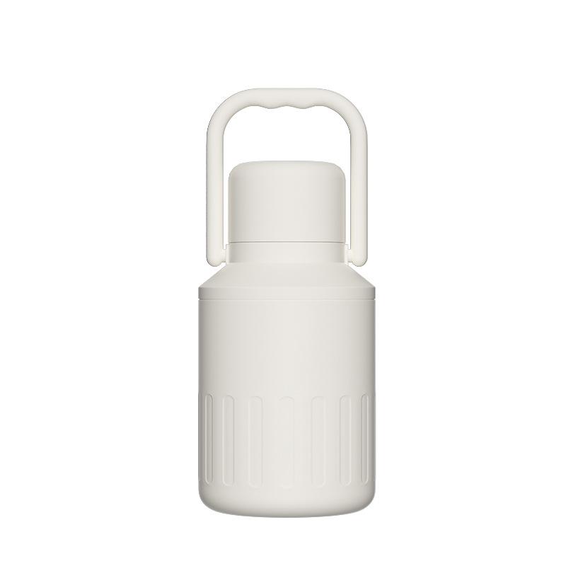 

Термос из нержавеющей стали 316, Термокружка большой емкости, Бутылка для воды для занятий спортом на открытом воздухе, Кружка с трубочкой, Портативный чайник с ручкой, 1 л 901-1000ml белый