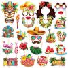 30pcs Glasses Aloha Photography Decor Flowers Guitar Dress Up Costume Mask  Summer Beach Pool Party