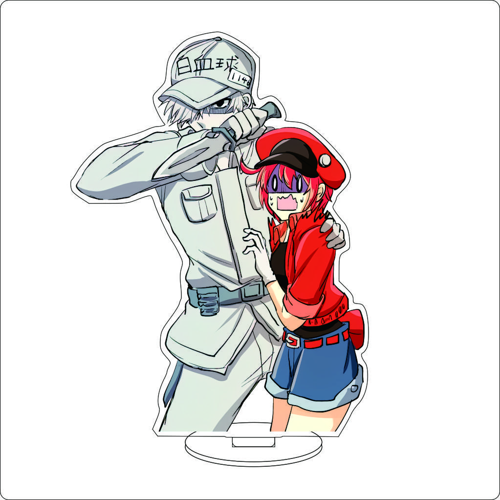 16CM Anime Cells At Work Cosplay Acrylic Stand Ornaments Macrophages Platelet Red Blood Cell Leukocyte Figure Stand Gifts