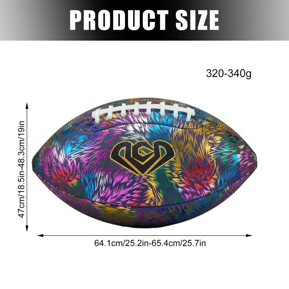 

Светящийся мяч для регби, светоотражающий футбольный герметичный крутой размер 6, размер 9, спортивное снаряжение, светящийся футбольный мяч с подсветкой для дворов, парков, спортивных залов