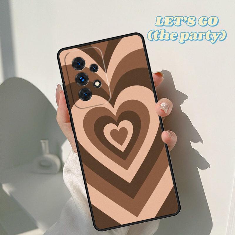 Latte Love Brown Heart Aesthetic phone case For Samsung Galaxy A42 A31 A40 A51 A71 A32 A80 A91 A52 A72 A20e A21S A50 A70 A11 A12
