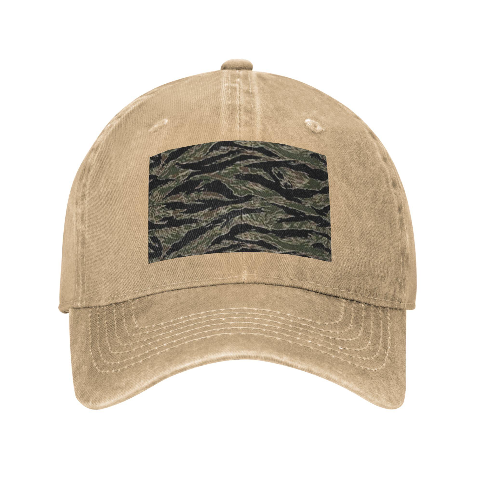 

Tiger Stripe Camouflage Military Camo Denim Cap Casual Baseball Caps Adjustable Hat Summer Unisex Baseball Hats One Size